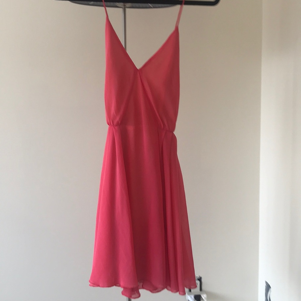 Bright pink open back dress